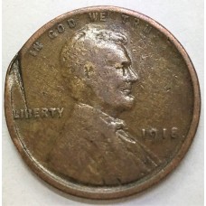 UNITED STATES OF AMERICA 1918 . ONE 1 CENT COIN . ERROR . SLICE